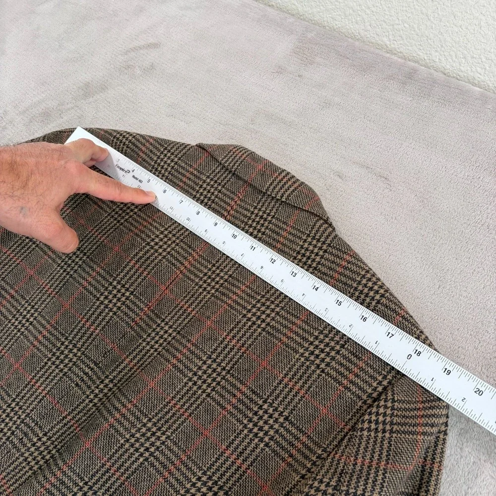 Vintage‎ BANANA REPUBLIC 2 Button Sports Coat Blazer Jacket 38 Brown Glen Check